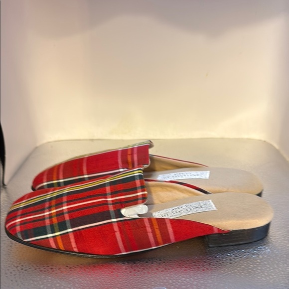 Plaid Red Women's Flats - Picture 4 of 6